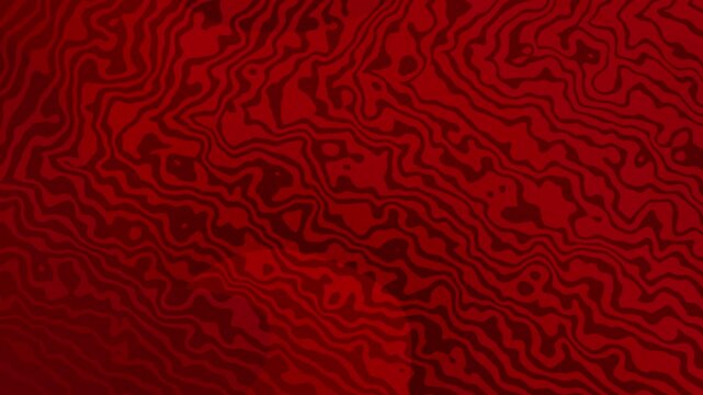 Animated Dark Red Gradient Liquid Background Animation. Red Wavy Lines Form An Abstract Textured Background.