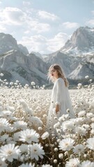 an attractive woman in the mountains