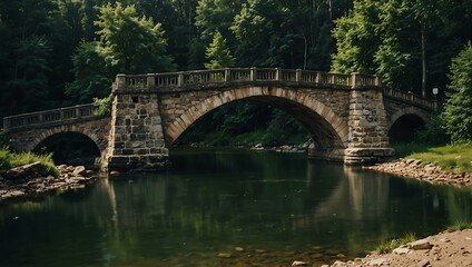 Fototapeta premium Old bridge over a river.