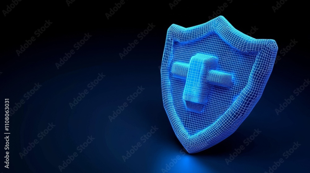 Poster a virtual barrier symbolizing cybersecurity and data protection principles.
