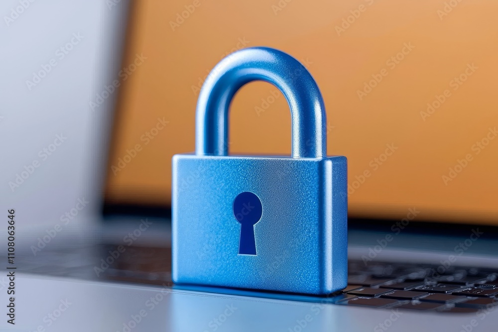 Poster the concept of cybersecurity and data protection on the internet, focusing on blockchain technology,