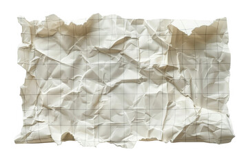 Obraz premium Crumpled white paper with grid pattern creating an abstract backdrop for creativity