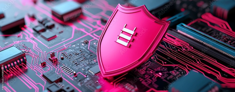 Poster cyber security and data protection through encryption, network security, protecting financial transa