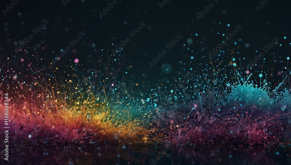 Poster Organic background with moving particles on a relaxing backdrop.