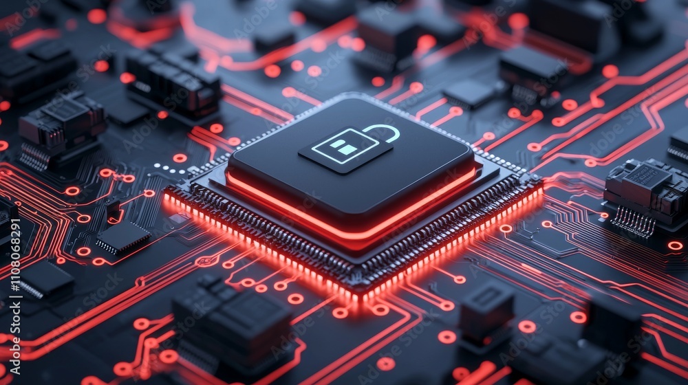 Poster encrypted data streams securely transferring between devices, accompanied by lock icons, shields, an
