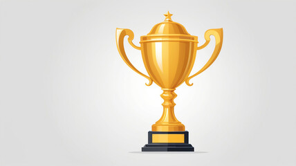winner golden trophy cup on white background