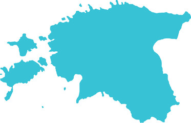 Fototapeta premium Estonia MAP in Blue, Country Border, Estonia Map, Border line of Estonia, Geographic Map