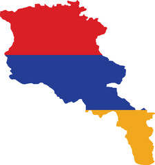 Obraz premium Armenia Flag in Map, Armenia Map with Flag, Nation Flag of Armenia, Armenia map