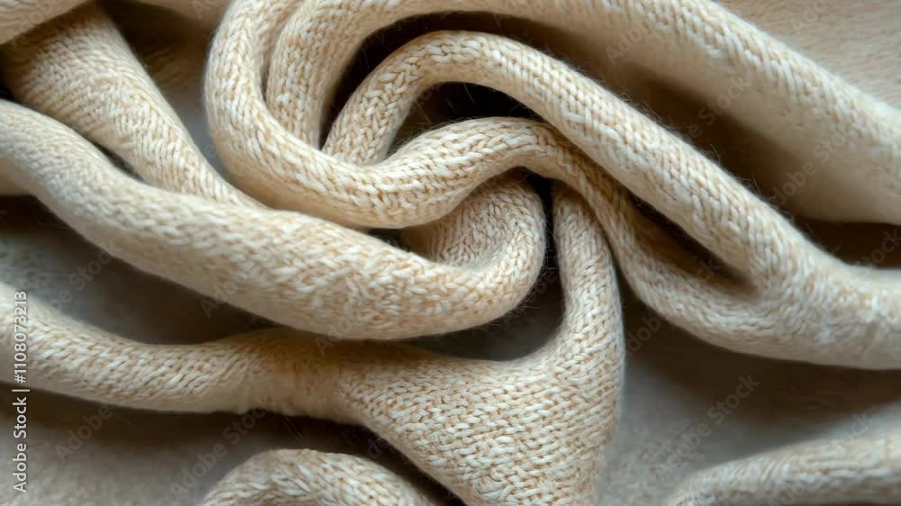 Aufkleber soft beige fabric gently folded creating elegant shapes and textures in a cozy setting