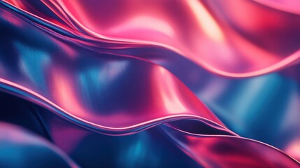 Obraz premium Fluid-like plasma ribbons in glowing magenta, violet, and cyan tones creating an abstract vibrant motion effect
