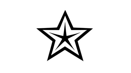 Obraz premium A star with a black outline and white center
