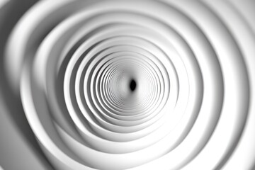 Abstract White Concentric Circles Forming a Tunnel
