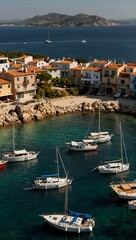 Obraz premium Panoramic view of Porto Pollo, Sardinia.