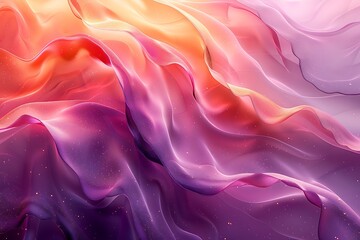 Fototapeta premium Abstract flowing fabric in vibrant colors creating a dreamy atmosphere.