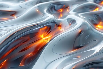 Abstract fluid texture with glowing orange highlights.