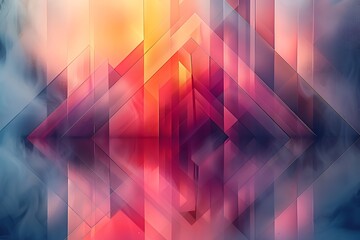 Abstract geometric design with vibrant colors and reflections.