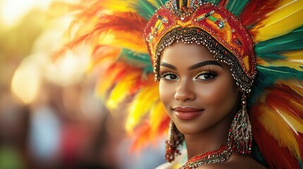 Naklejka premium Vibrant Portrait of a Festival Dancer