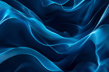 Obraz premium Abstract Blue Flowing Lines and Soft Curves with Fluid Motion and Seamless Gradient Background