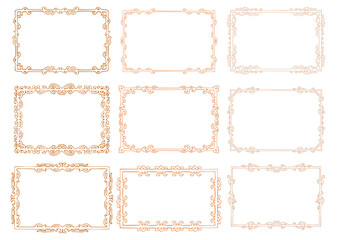 
Classic rectangular frames in vector, coral tones with the possibility of changing colors and also without background png