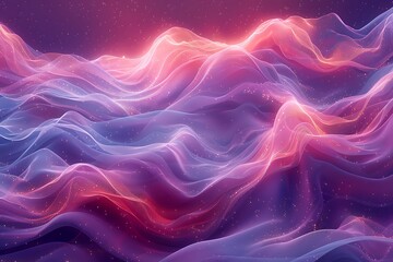 Obraz premium Abstract waves of vibrant colors and light create a dreamy landscape.
