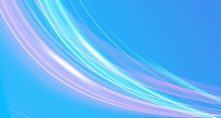 Abstract Motion High-Speed Tech Technology Light Effect Background. Abstract Dynamic Light Speed Lines Banner. Futuristic Curved Laser Beams Luminous Backdrop for Brochure, Poster, Website, Header