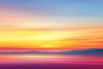 Obraz premium Serene Sunset Over Misty Mountain Ranges