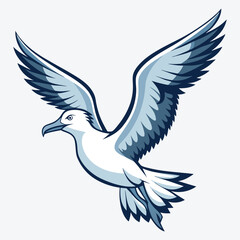 Fototapeta premium Albatross vector White background illustration Generative Ai