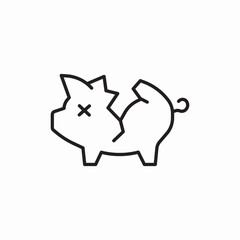 broken piggy bank icon sign vector