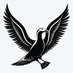 Obraz premium Albatross vector White background illustration Generative Ai