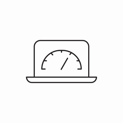 laptop internet speed test icon sign vector