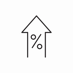 percent ascending icon sign vector