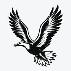 Fototapeta premium Albatross vector White background illustration Generative Ai