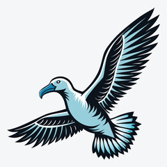 Fototapeta premium Albatross vector White background illustration Generative Ai
