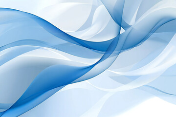 Obraz premium Abstract Blue Flowing Lines and Soft Curves with Fluid Motion and Seamless Gradient Background