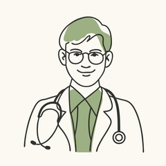 Fototapeta premium a line drawing of a doctor or a medical professional.