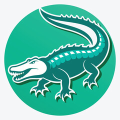 Fototapeta premium Alligator vector White background illustration Generative Ai