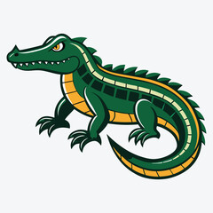 Obraz premium Alligator vector White background illustration Generative Ai
