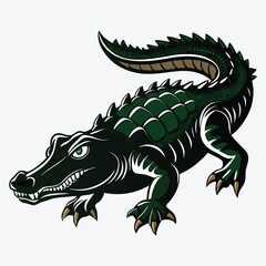 Fototapeta premium Alligator vector White background illustration Generative Ai