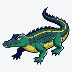 Obraz premium Alligator vector White background illustration Generative Ai