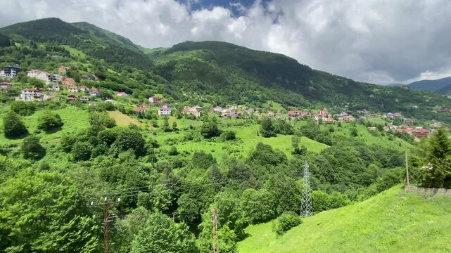 A view from the touristic Hamsikoy neighborhood in Macka, Trabzon, Turkey