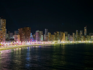 city skyline at night