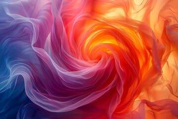 Obraz premium Swirling fabric textures in vibrant colors create a dynamic visual.