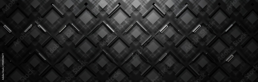 Aufkleber dark metallic seamless diamond pattern. high-contrast design with subtle highlights on black backgro