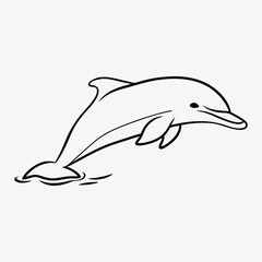 Obraz premium Amazon River Dolphin line art White background illustration Generative Ai