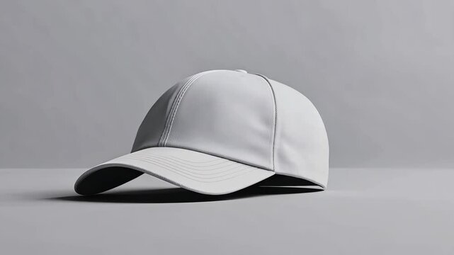 Stylish gray cap rests on a flat surface highlighting its smooth texture and modern design