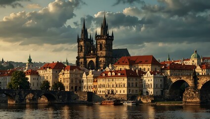 Naklejka premium Prague city scene.