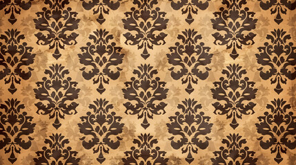Fototapeta premium Abstract Vintage Pattern Background Wallpaper Seamless Texture Brown Tone: Seamless vintage pattern with a brown tone.