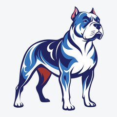 Fototapeta premium American Bulldog vector White background illustration Generative Ai