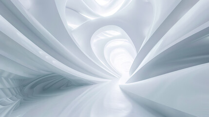 Fototapeta premium Abstract White Futuristic Background with Fractal Horizon: Futuristic white background with a fractal horizon.