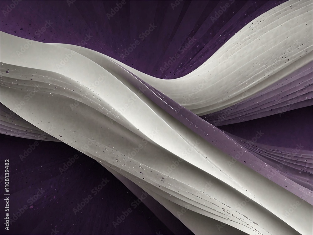 Poster purple and white dynamic background with embossed effect.